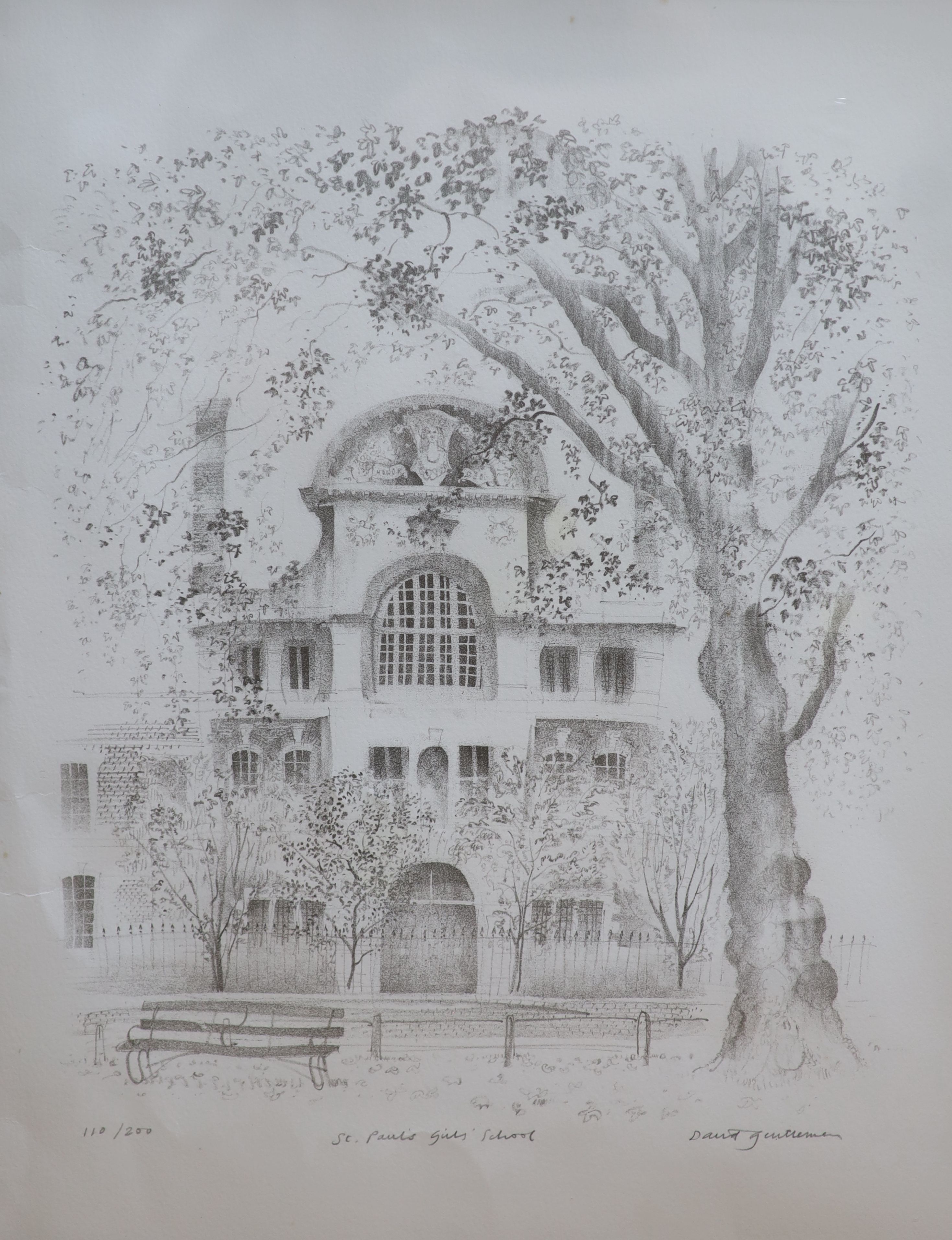 David William Gentleman RDI (b.1930), limited edition print, St Paul's Girls School, London, signed in pencil, 110/200, 44 x 34cm